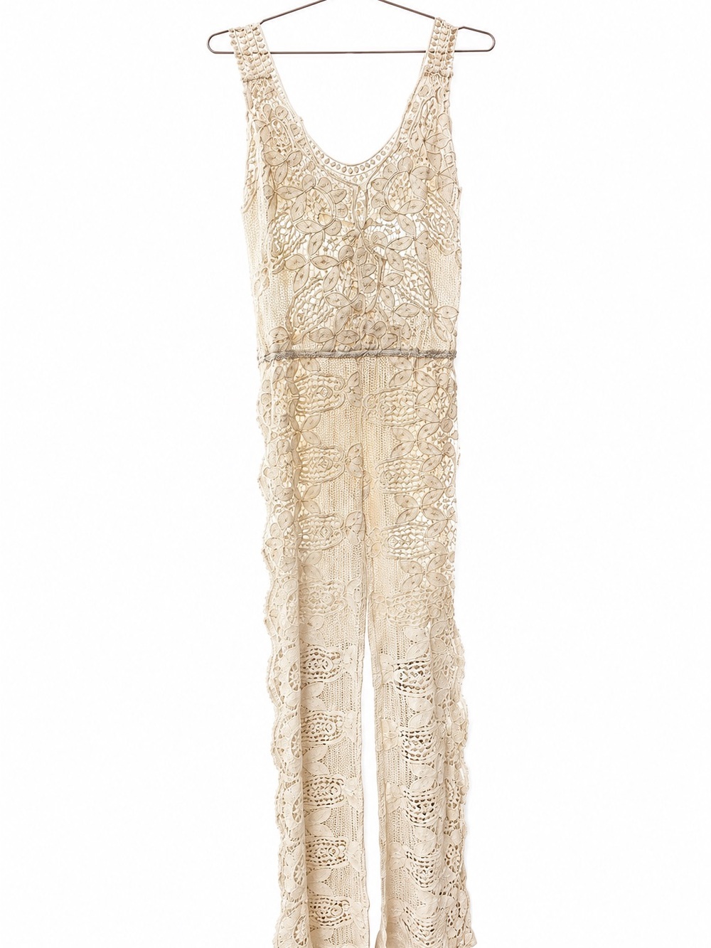 Jen's Pirate Booty Crochet Cream Sleeveless Jumpsuit